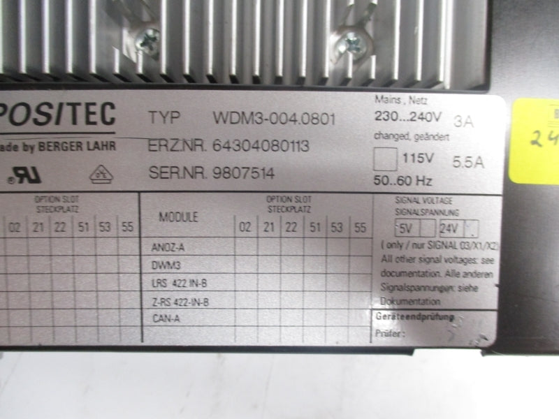 BERGER LAHR WDM3-00430801 240V 5.5A NSNP