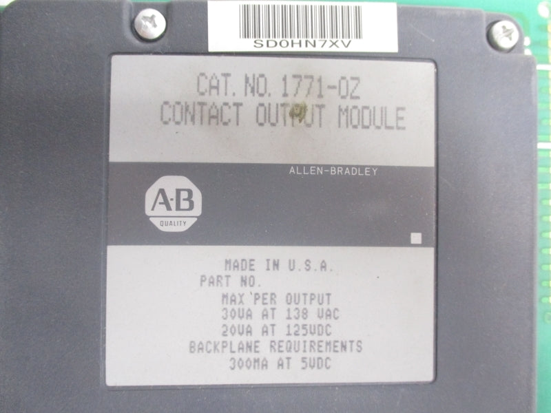 ALLEN BRADLEY 1771-OZ 138VAC 5VDC NSNP