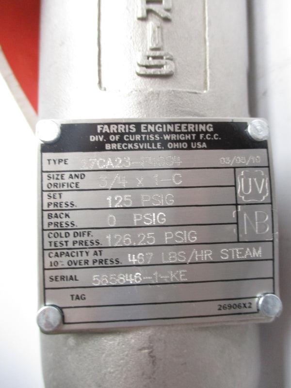 FARRIS ENGINEERING 27CA23-F40S4 125PSI 3/4" NSNP