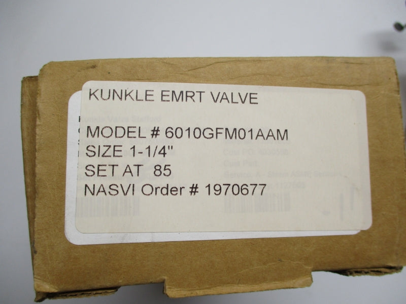 KUNKLE 6010GFM01AAM 1-1/4" 85 PSI NSMP
