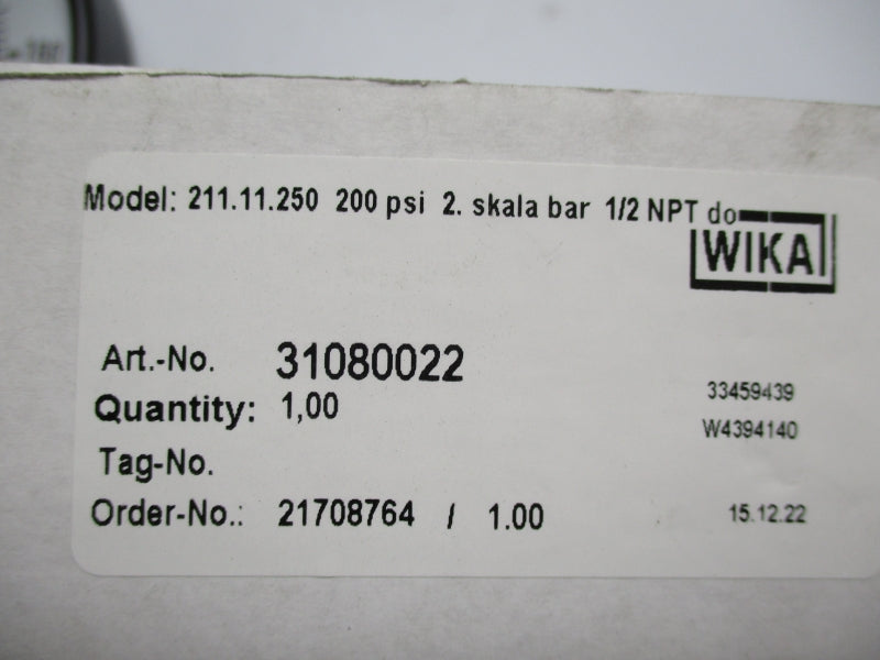 WIKAI 31080022 200PSI NSMP