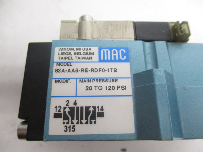 MAC 83A-AA6-RE-RDF0-1TB 24VDC 120PSI (AS PICTURED) NSMP