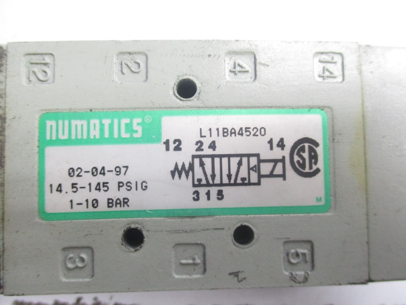 NUMATICS L11BA452O 110-120V .07A 145PSI UNMP