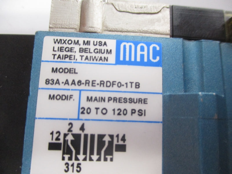 MAC 83A-AA6-RE-RDF0-1TB 24VDC 120PSI NSNP
