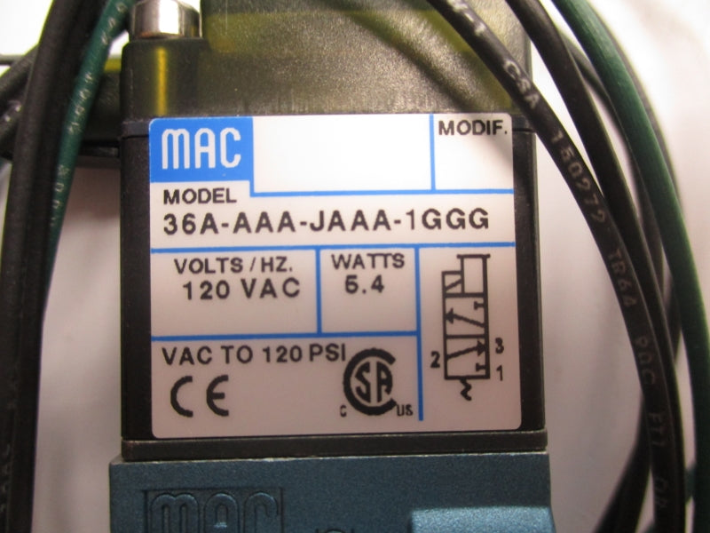 MAC 36A-AAA-JAAA-1GGG 120VAC 120PSI NSMP