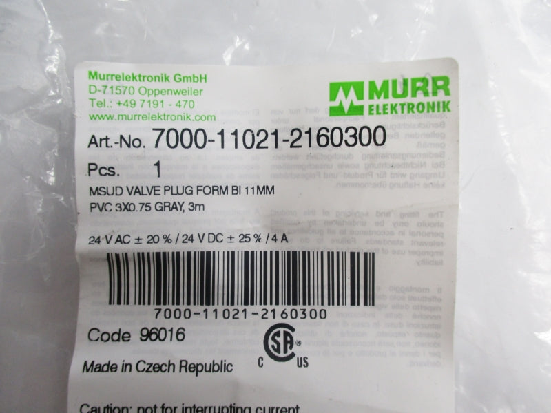 MURR ELECTRONICS 7000-11021-2160300 24VDC 4A NSMP