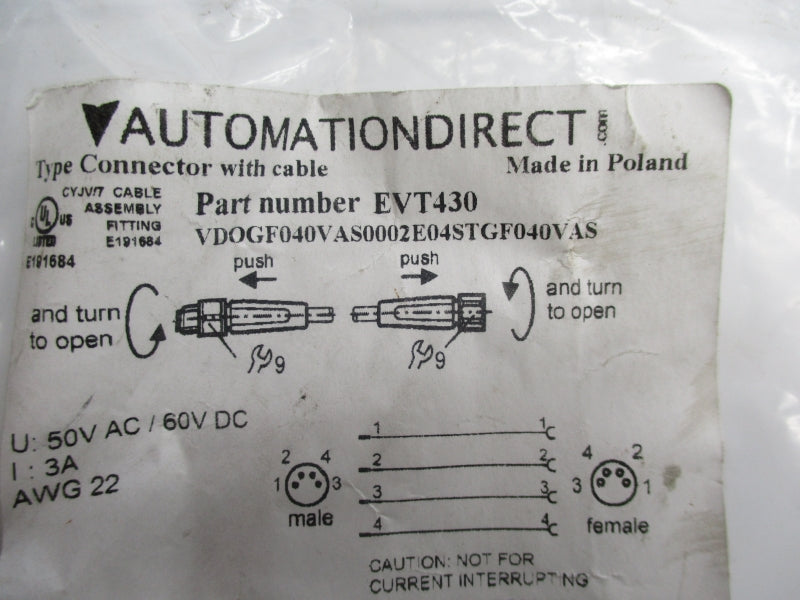 AUTOMATION DIRECT EVT430 60VAC 3A NSMP