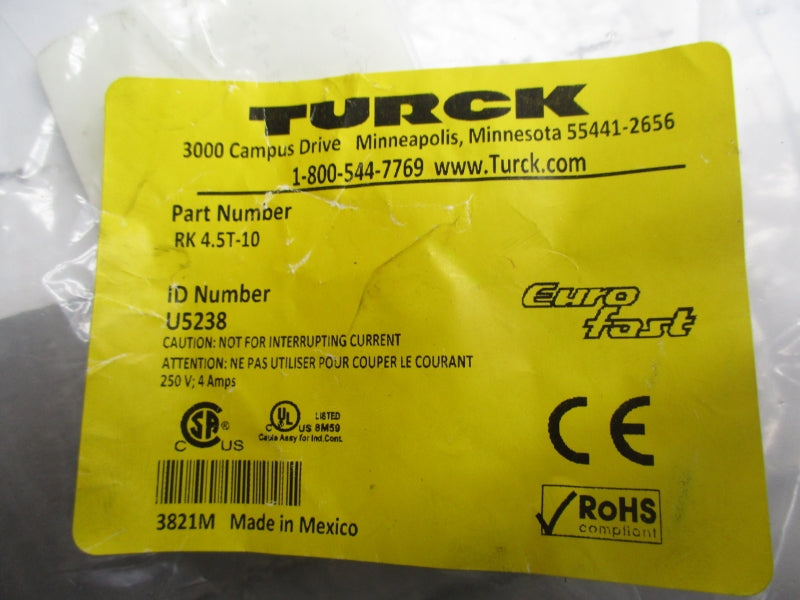 TURCK RK4.5T-10 U5238 250V 4A NSMP