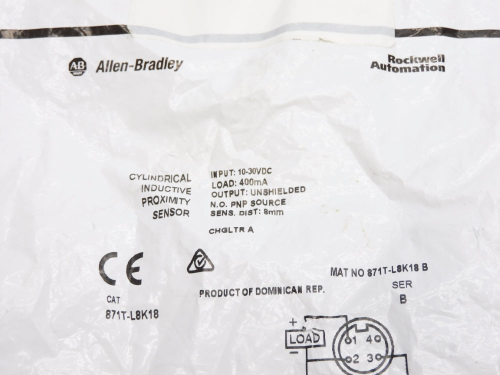 ALLEN BRADLEY 871T-L8K18 SER. B 10-30VDC NSMP