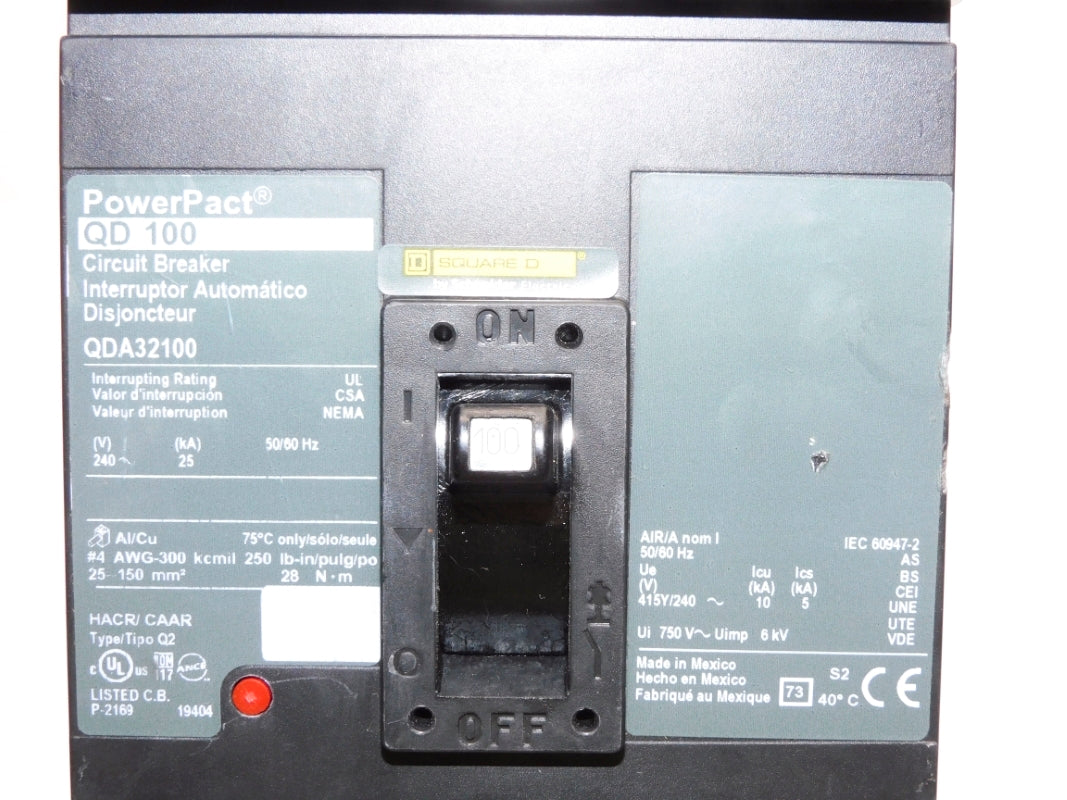 SQUARE D QDA32100 240V 100A NSNP