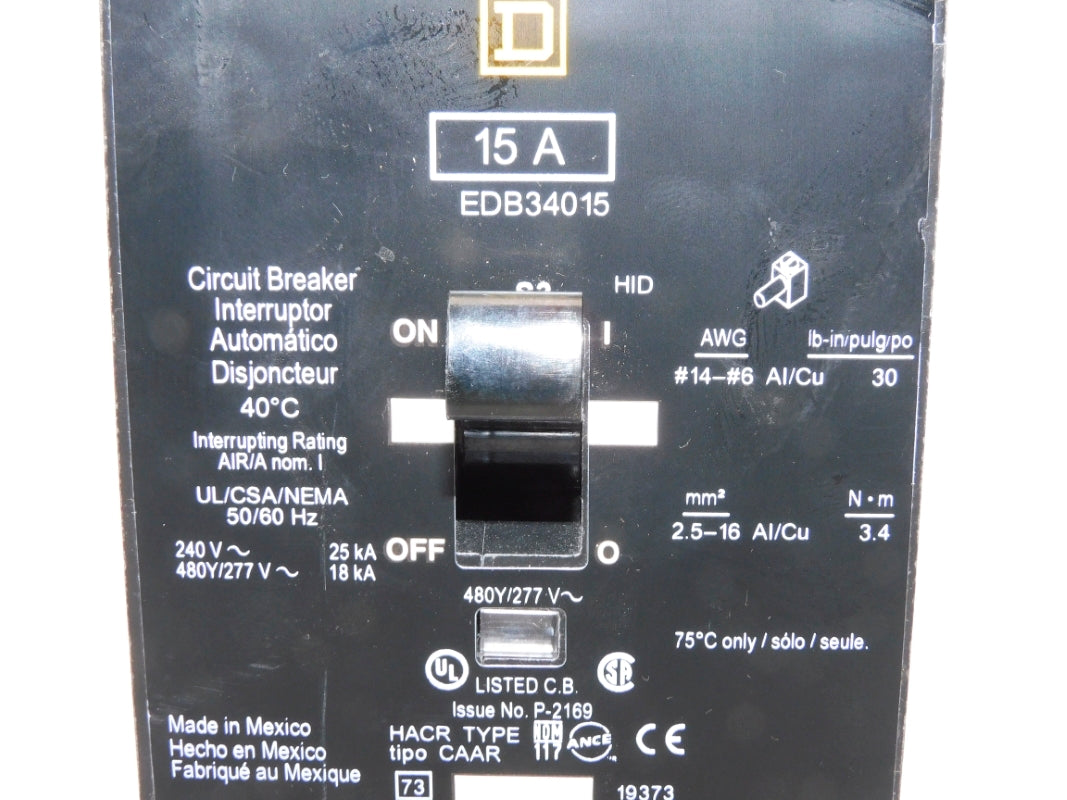 SQUARE D EDB34015 SER. 3 240V 15A NSNP
