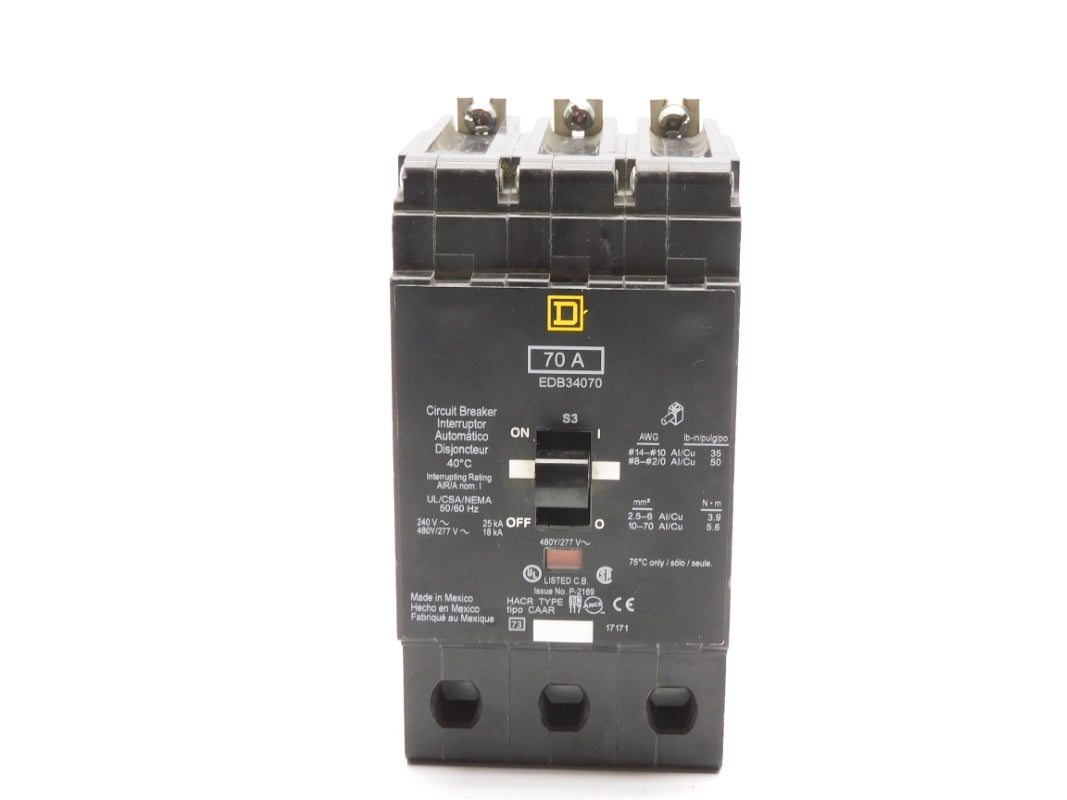 SQUARE D EDB34070 277V 70A NSNP