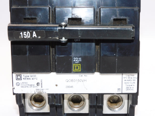SQUARE D QOB3150VH 150A 240V NSNP