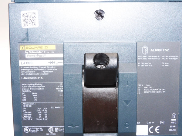 SQUARE D LJA36600U31X 600V 600A NSNP