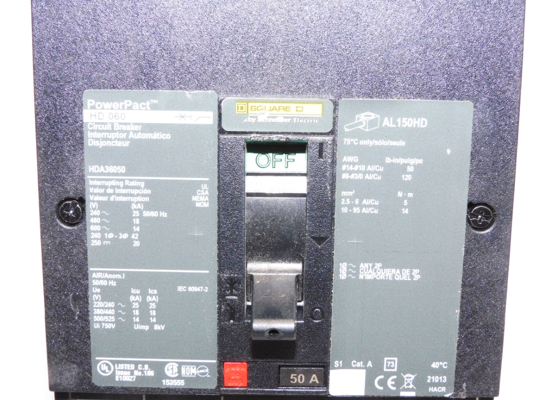 SQUARE D HDA36050 600V 50A NSNP