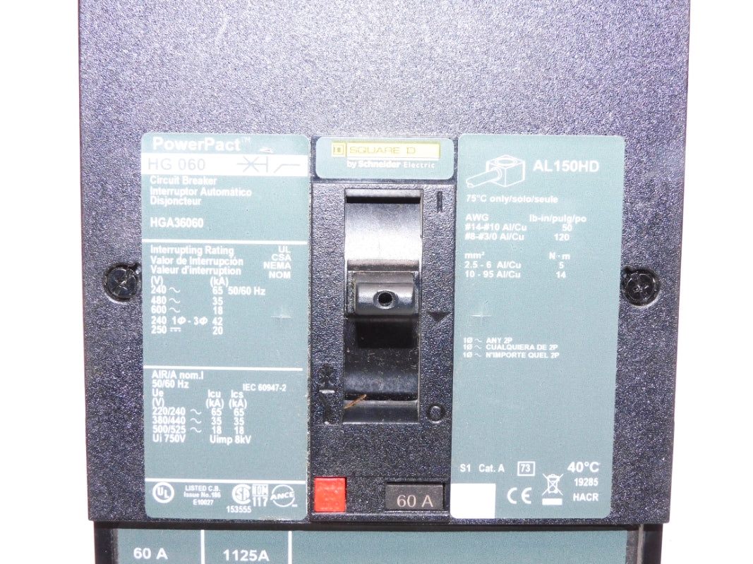 SQUARE D HGA36060 600V 60A NSNP
