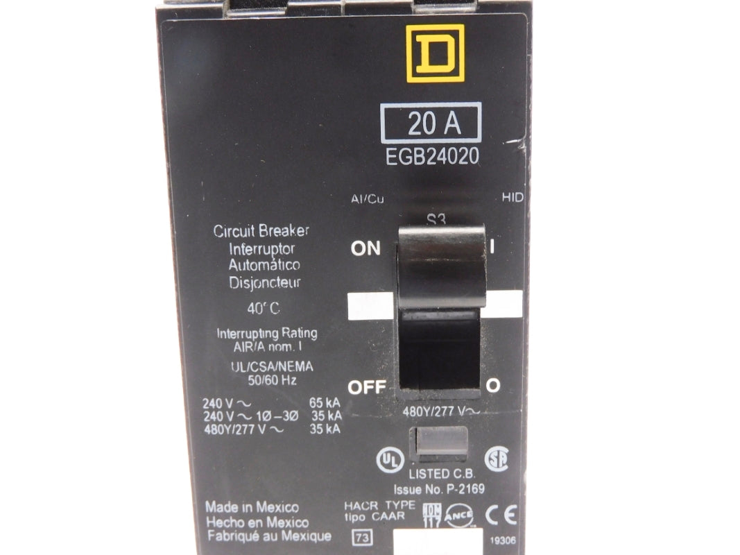 SQUARE D EGB24020 277V 20A NSNP