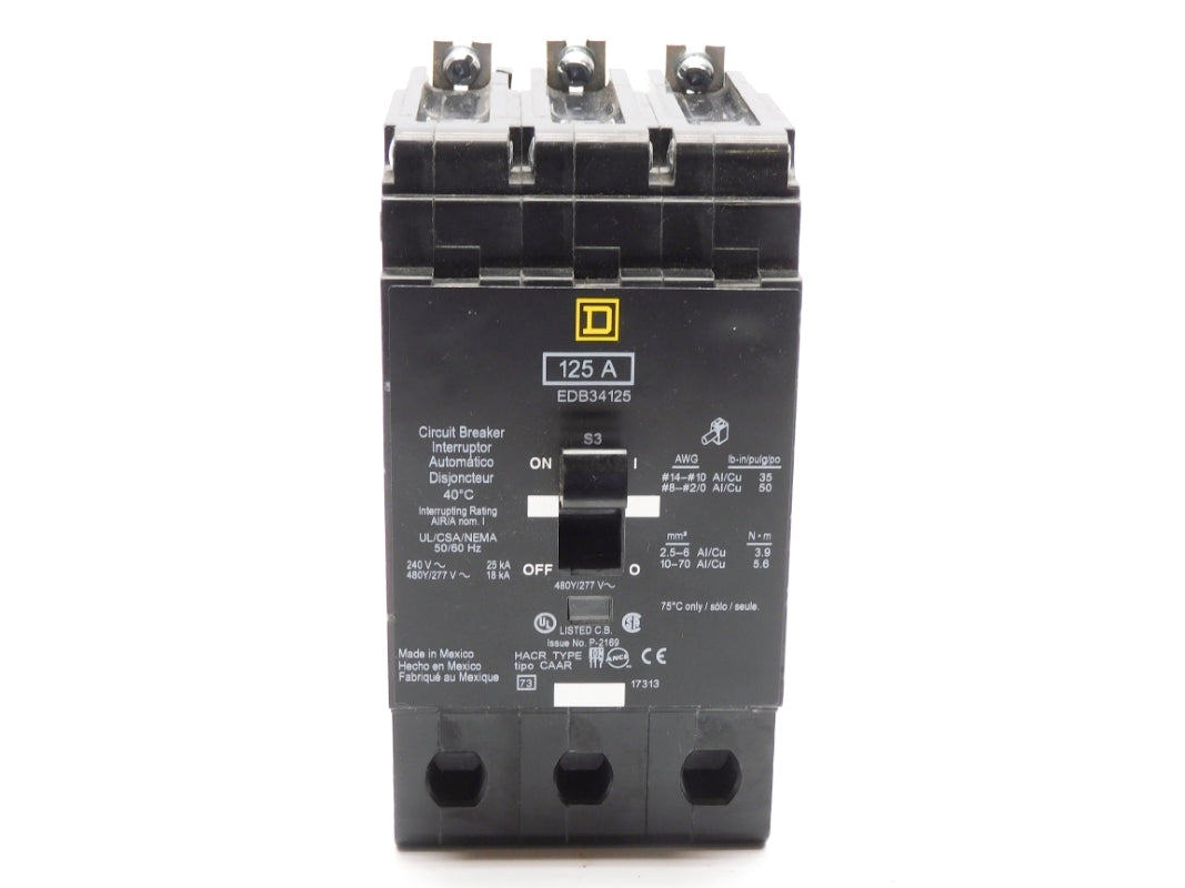 SQUARE D EDB34125 277V 125A NSNP