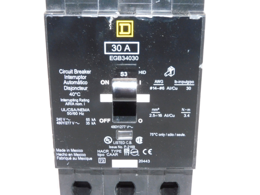 SQUARE D EGB34030 277V 30A NSNP