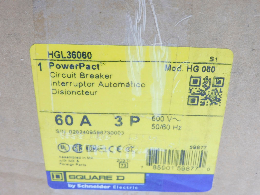 SQUARE D HGL36060 60A 600V NSMP
