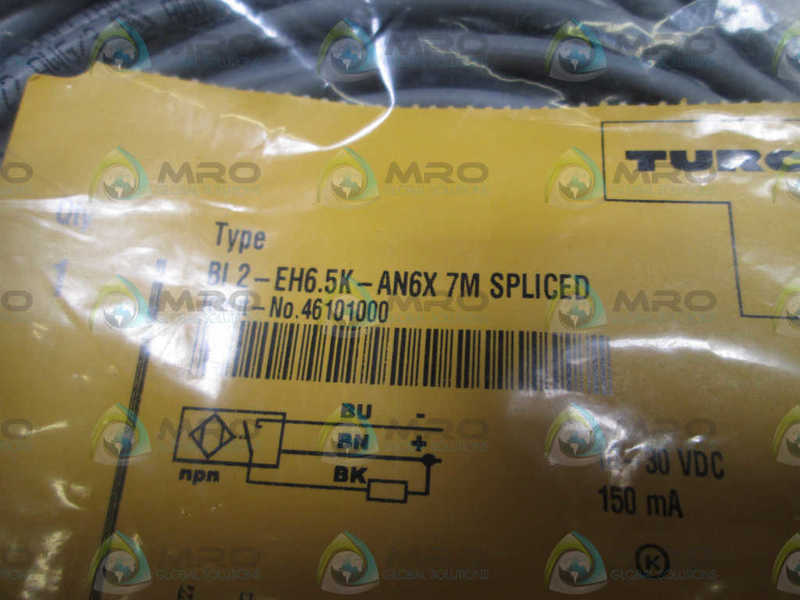 TURCK PROXIMITY SENSOR SPLICED BI 2-EH6.5K-AN6X 7M NSMP