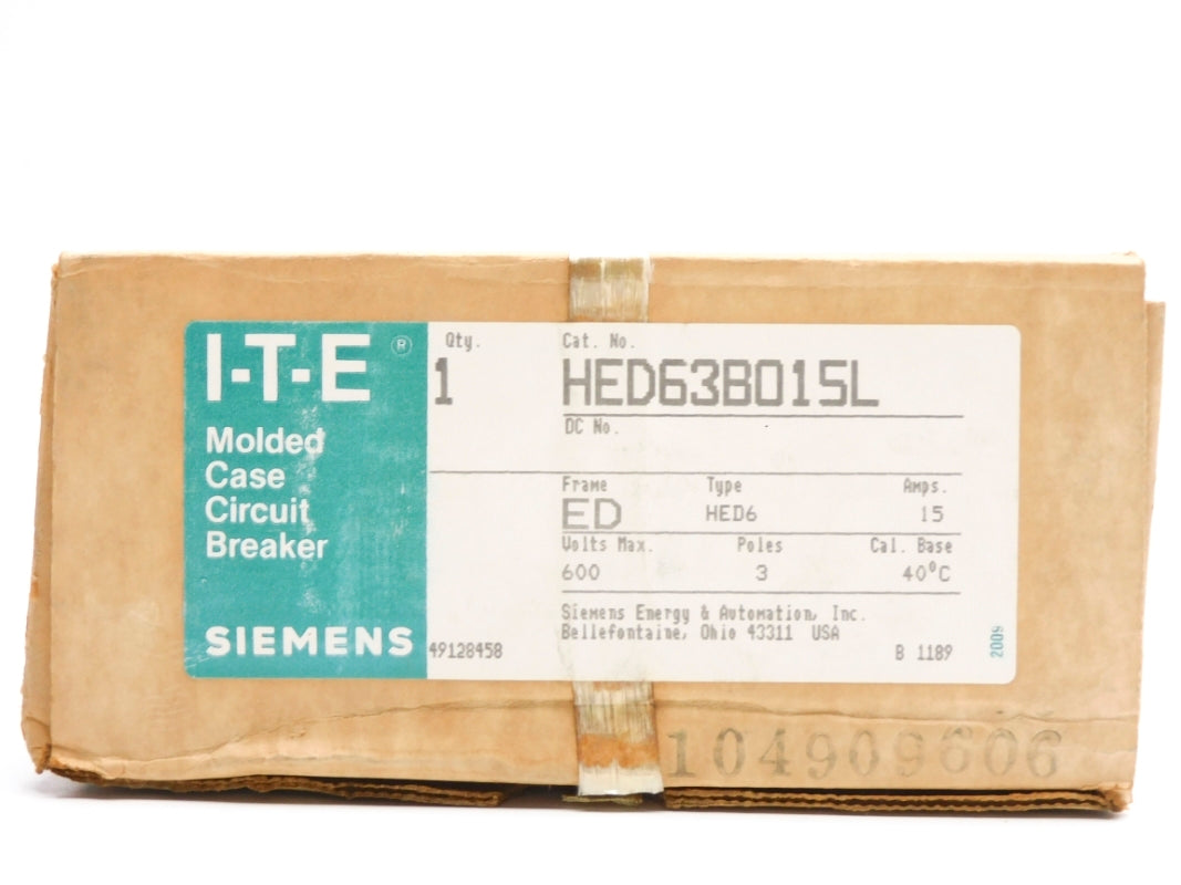 ITE SIEMENS HED63B015L 15A 600V NSMP