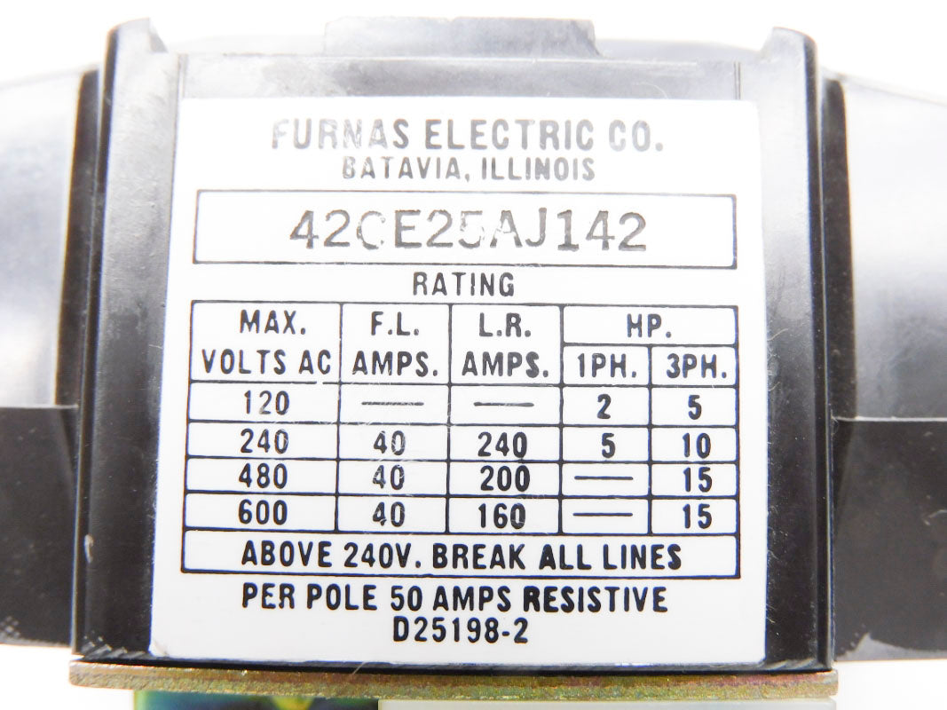 FURNAS ELECTRIC 42CE25AJ142 24V NSNP
