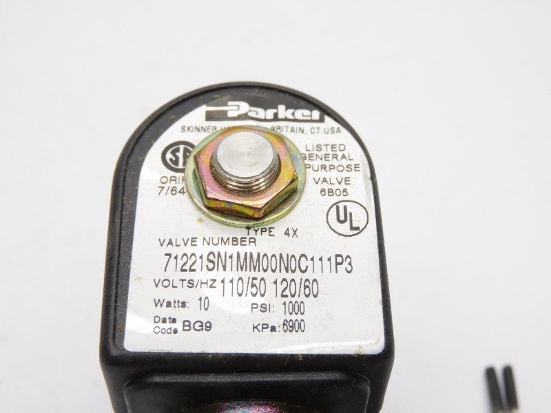 PARKER 71221SN1MM00N0C111P3 110/120V 100PSI NSMP