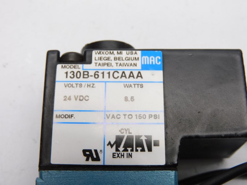 MAC 130B-611CAAA 24VDC 150PSI UNMP