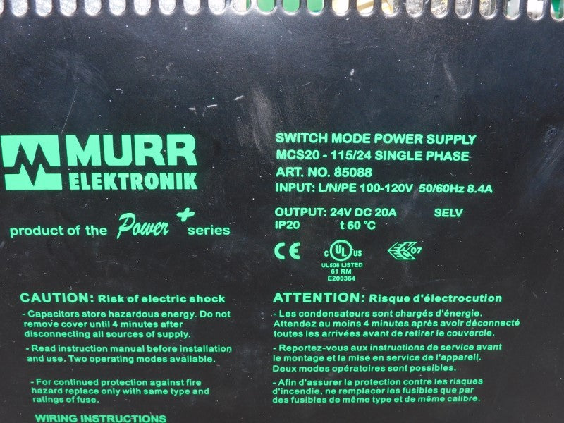 MURR ELETRONIK MCS20-115/24 85088 100-120V 20A UNMP