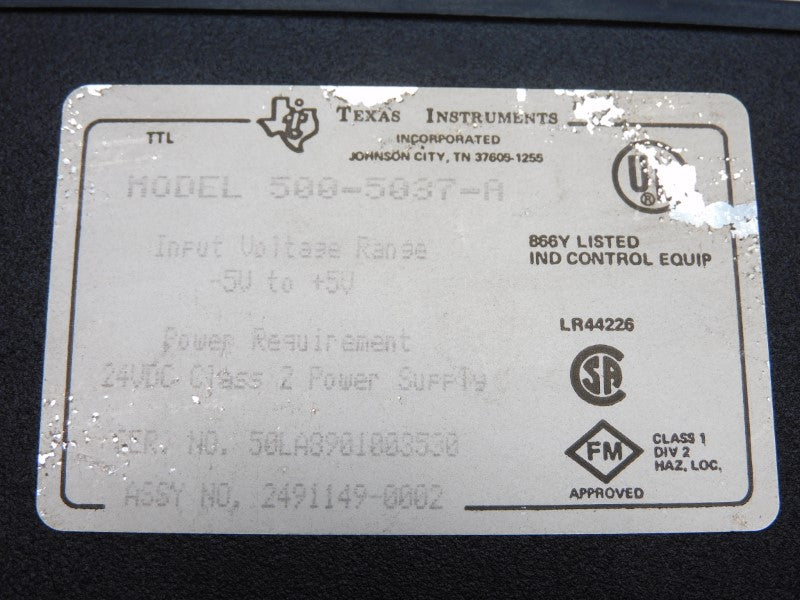 TEXAS INSTRUMENTS 500-5037-A  -5/+5V UNMP
