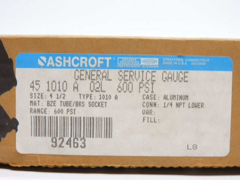 ASHCROFT 451010A02L-600 600PSI NSMP