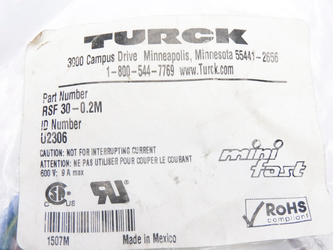 TURCK RSF30-0.2M U2306 600V 9A NSMP