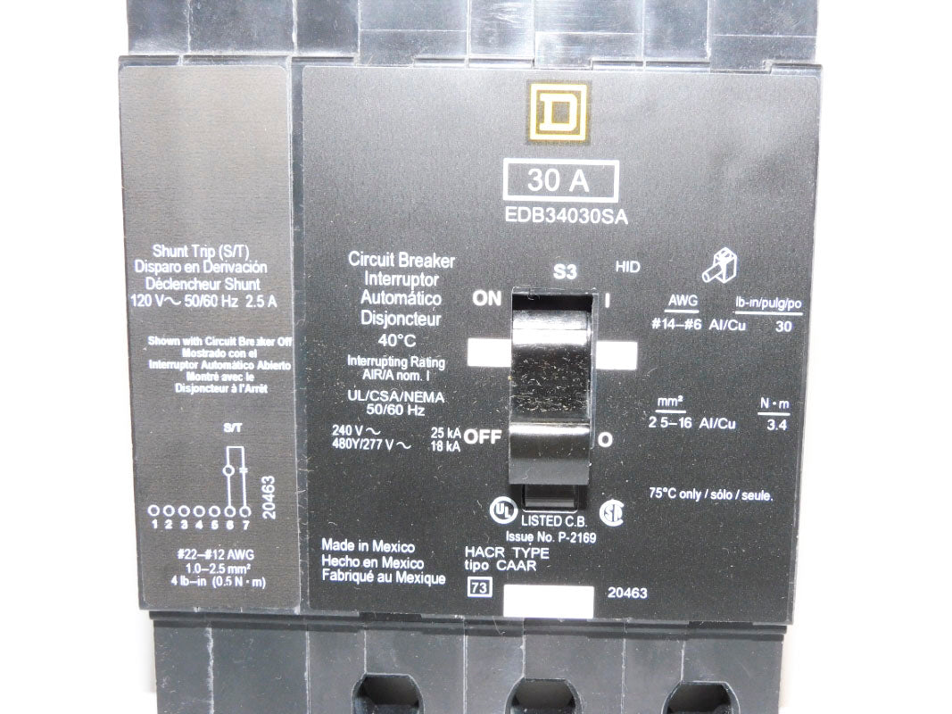 SQUARE D EDB34030SA 30A 277V NSMP