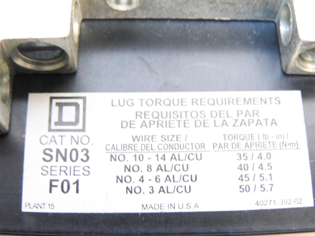 SQUARE D SN03 SER. F01 NSMP