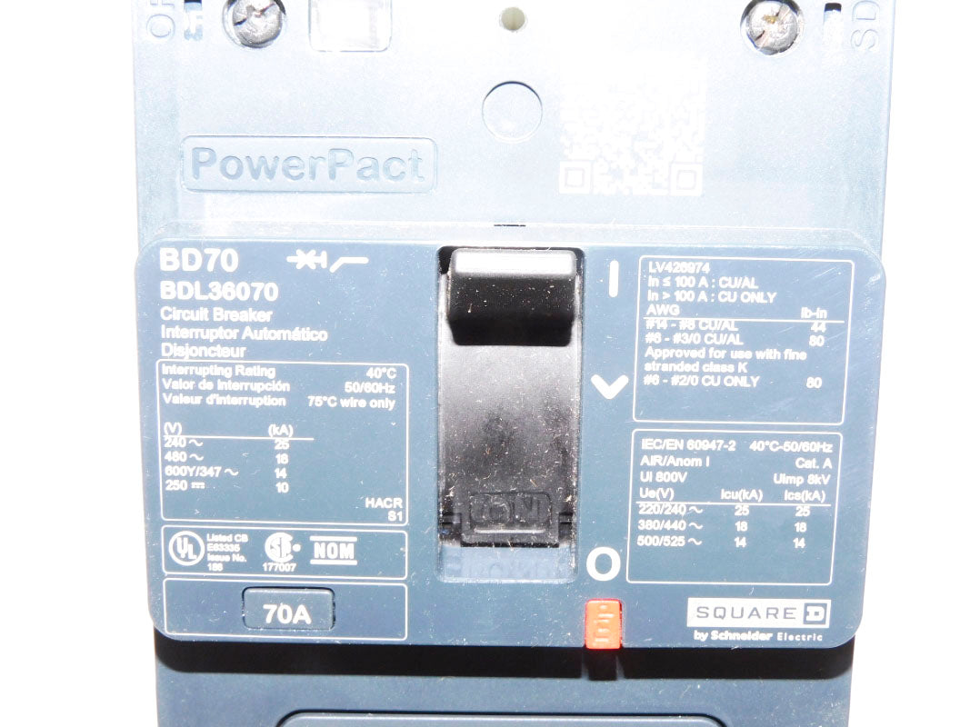 SQUARE D BDL36070 480V 70A NSMP