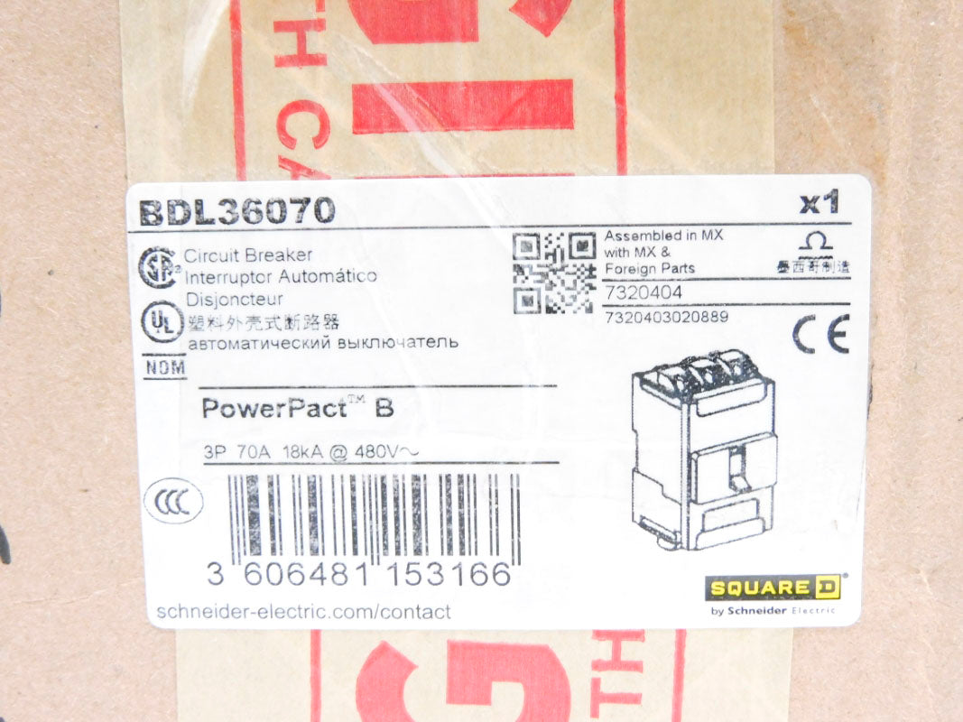 SQUARE D BDL36070 480V 70A NSMP