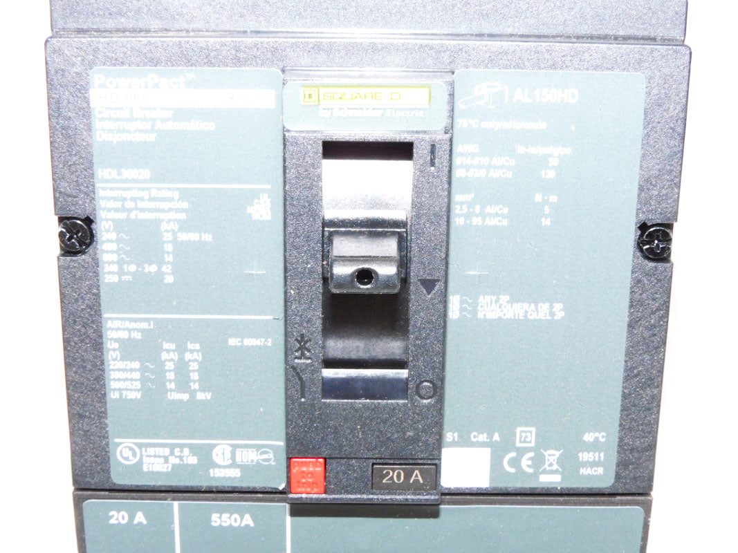 SQUARE D HDL36020 SER. S1 600V 20A NSMP