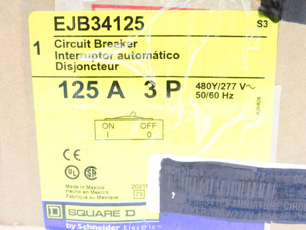 SQUARE D EJB34125 277V 125A NSMP