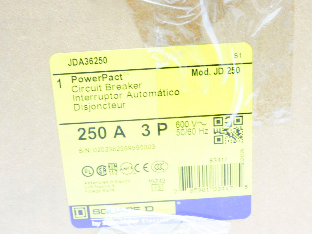 SQUARE D JDA36250 600V 250A NSMP