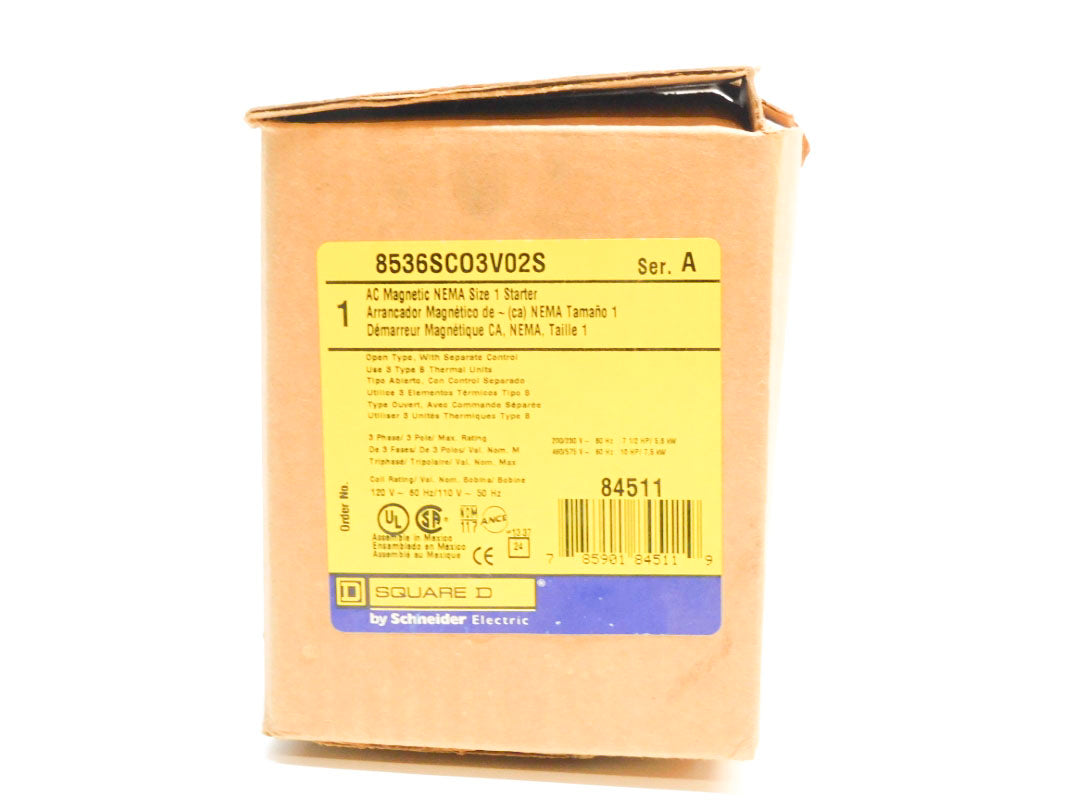 SQUARE D 8536SCO3V02S SER. A 110/120V 32A NSMP