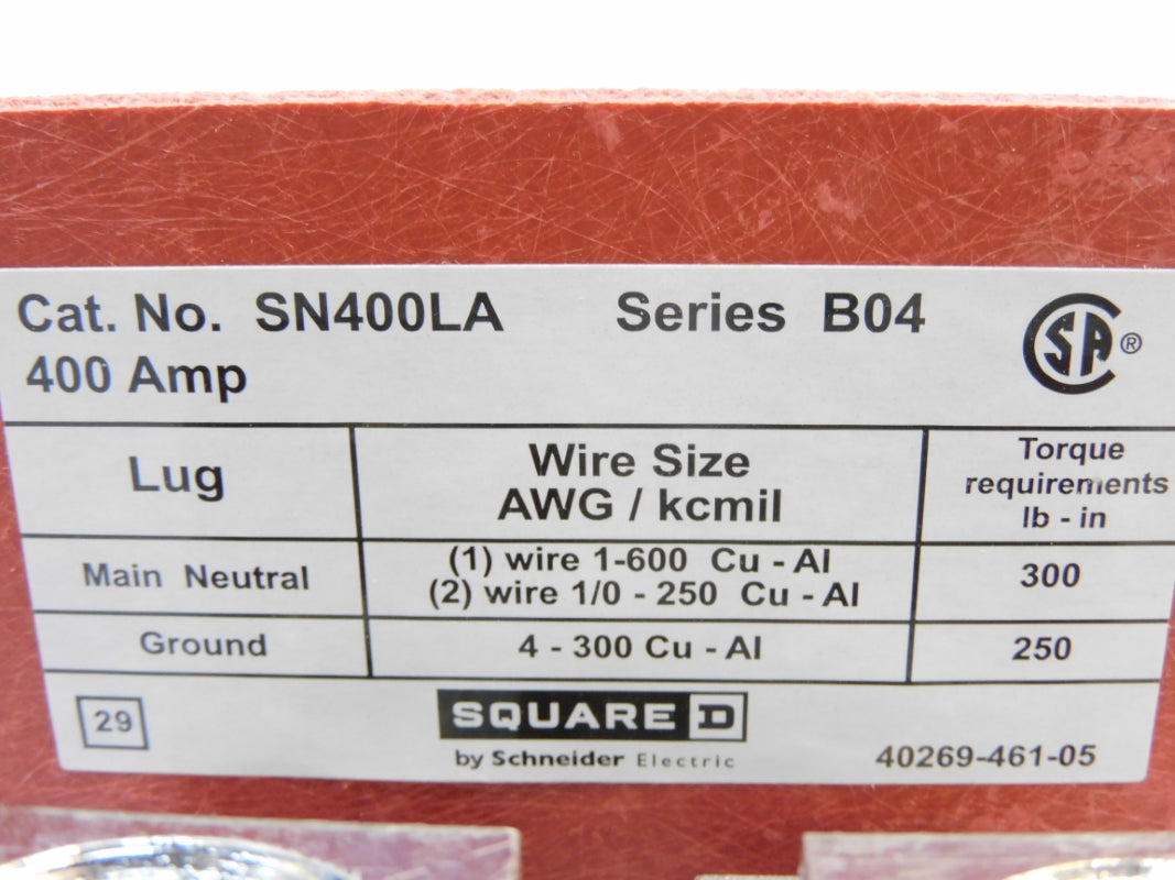 SQUARE D SN400LA SER. B04 400A NSMP