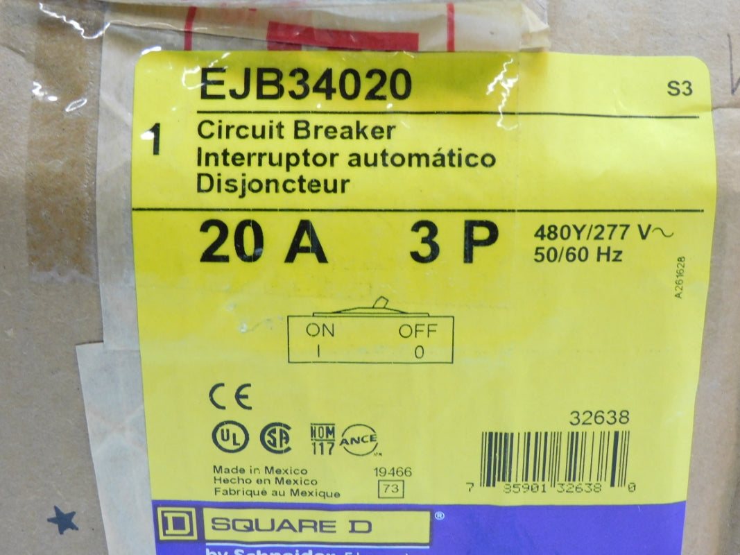 SQUARE D EJB34020 277V 20A NSMP