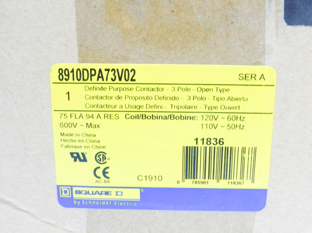 SQUARE D 8910DPA73V02 SER. A 110/120V NSFS
