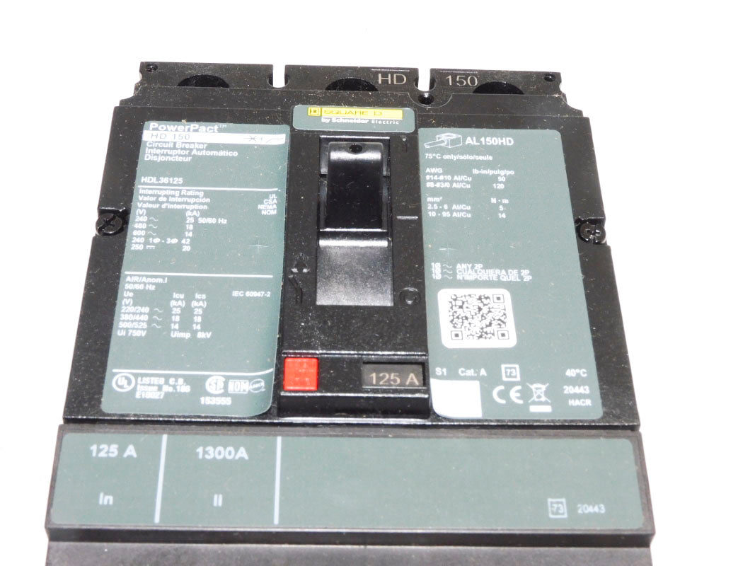 SQUARE D HDL36125 600V 125A NSMP