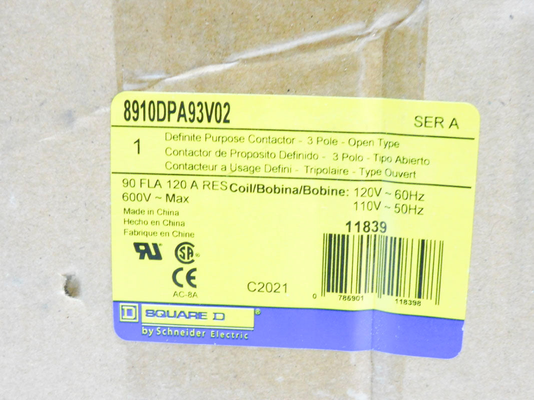 SQUARE D 8910DPA93V02 SER. A 110/120V 120A NSFS