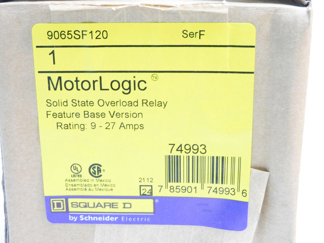 SQUARE D 9065SF120 SER. F 9-27A NSMP