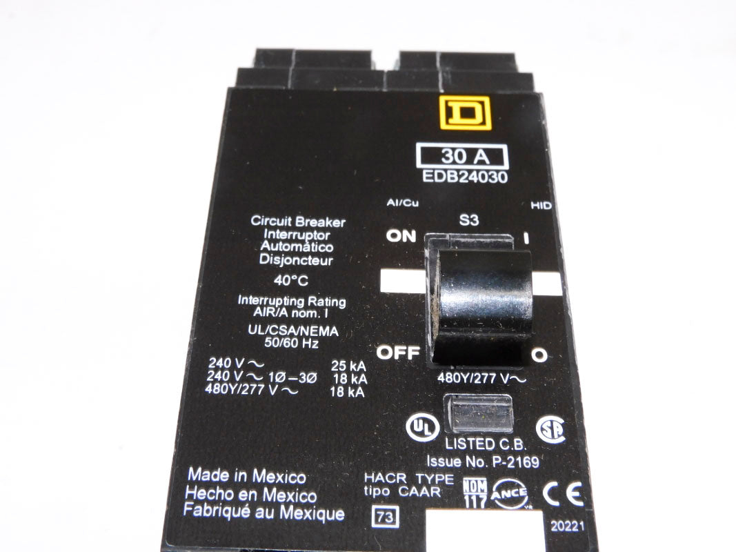 SQUARE D EDB24030 SER. 3 480V 30A NSMP