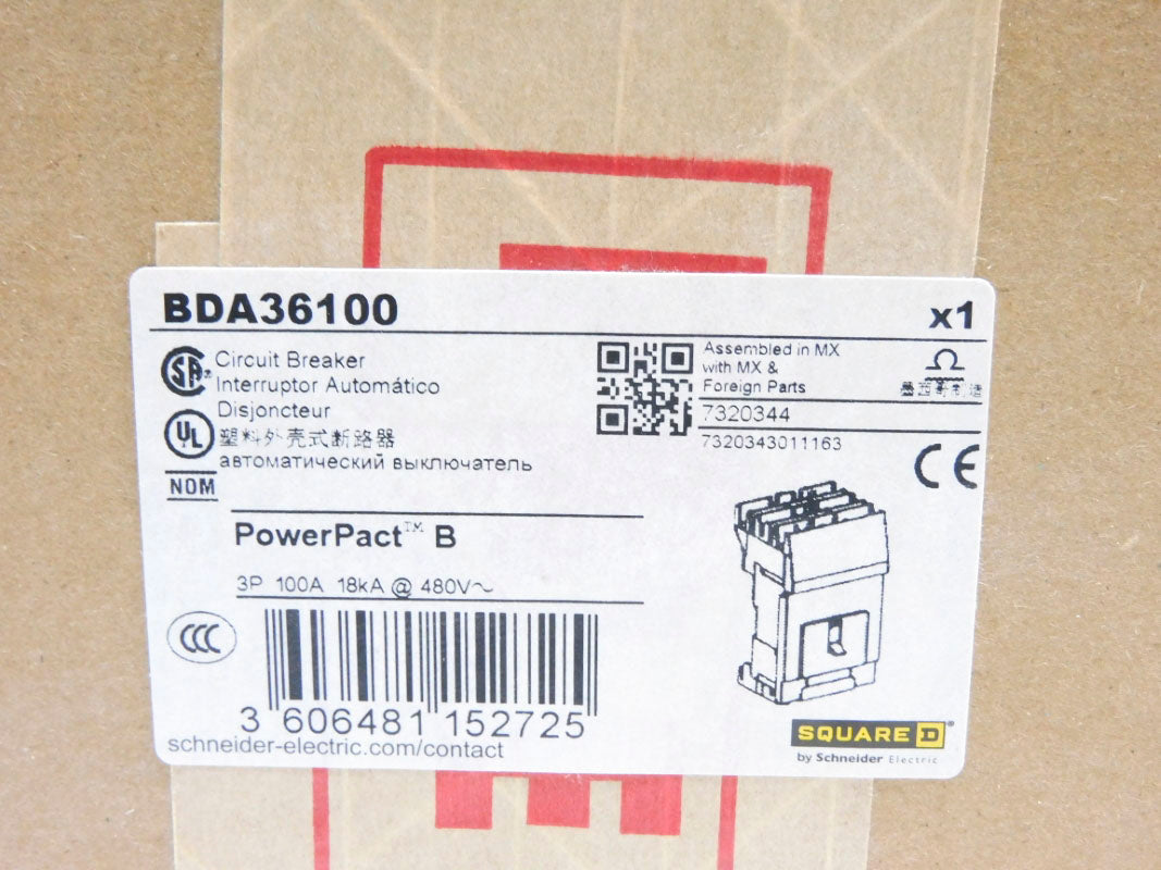 SQUARE D BDA36100 100A 480V NSFS