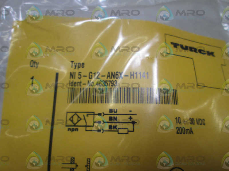LOT OF 3 TURCK PROXIMITY SWITCH NI 5-G12-AN6X-H1141 NSMP